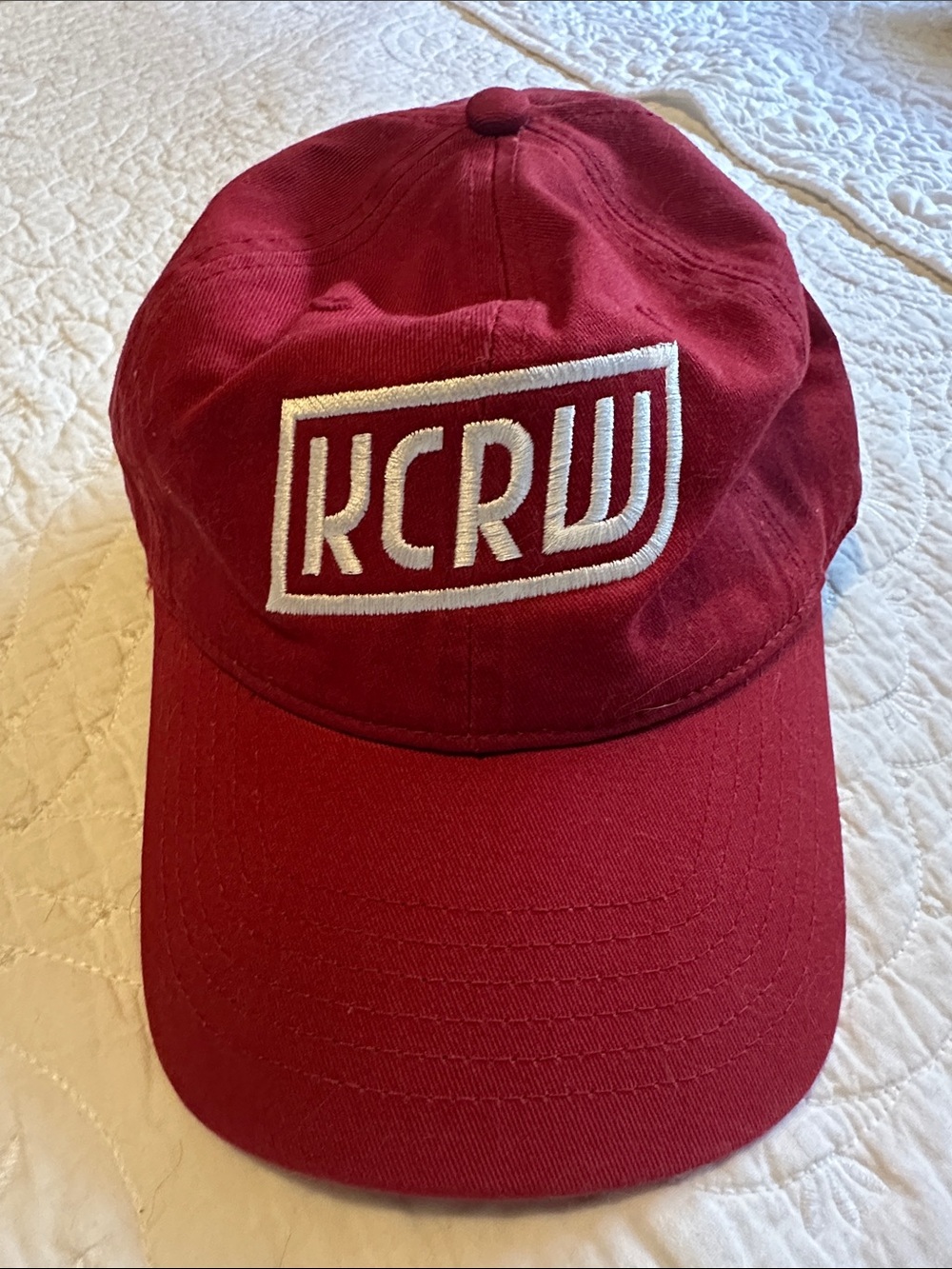 KCRW Red Embroidered Baseball Cap